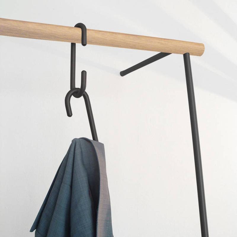 LEANON II fritstående garderobe - tøjstativ i massiv træ, bredde 100 cm